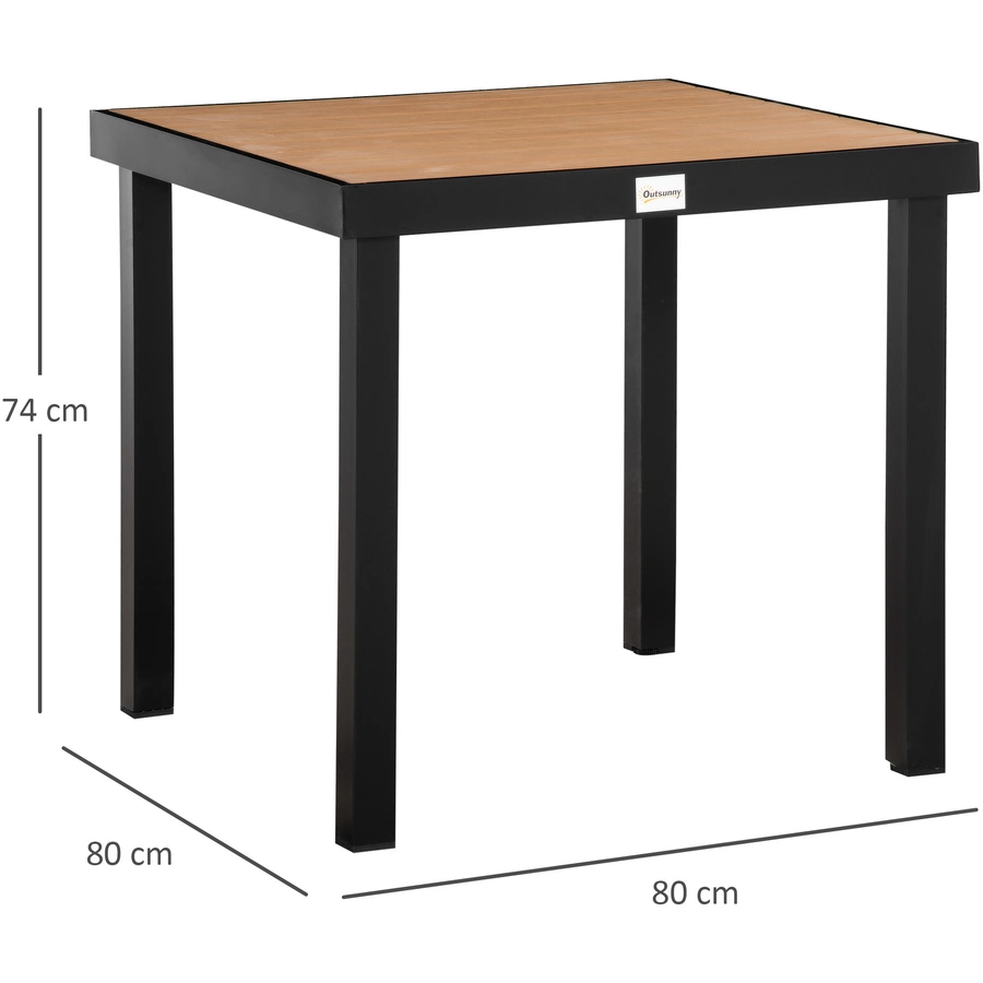 Outsunny Gartentisch mit Aluminium-Rohre natur, schwarz