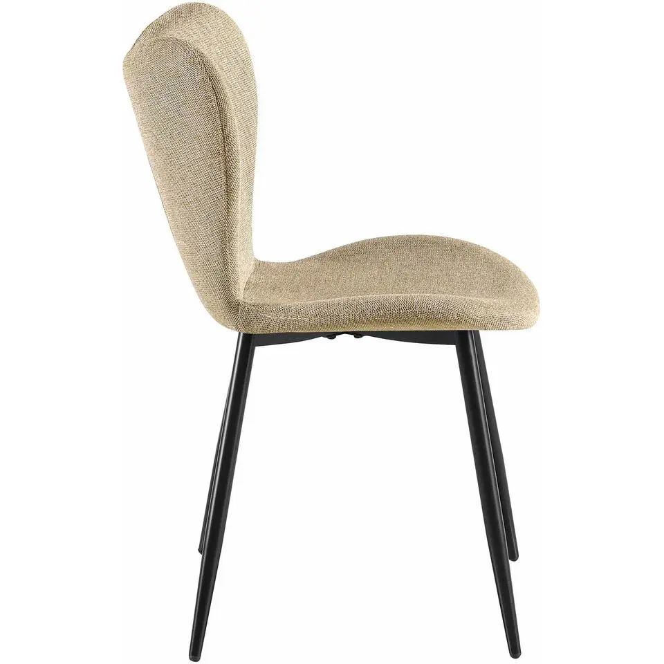 CLP Eetkamerstoel Maika zwart Frame - Stof - taupe