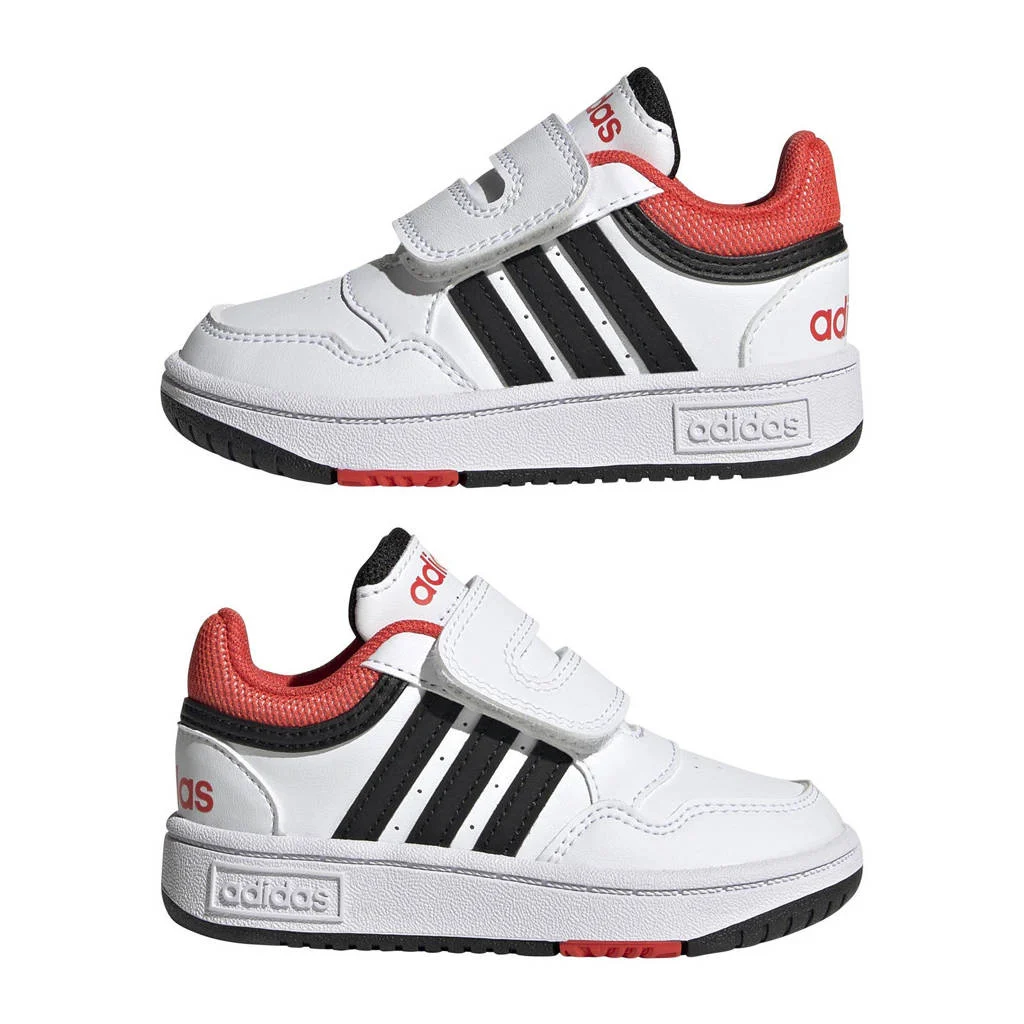 adidas Hoops 3.0 sneakers wit/zwart/rood