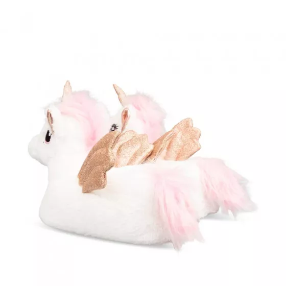 Chaussons peluche licorne BLANC MERRY SCOTT