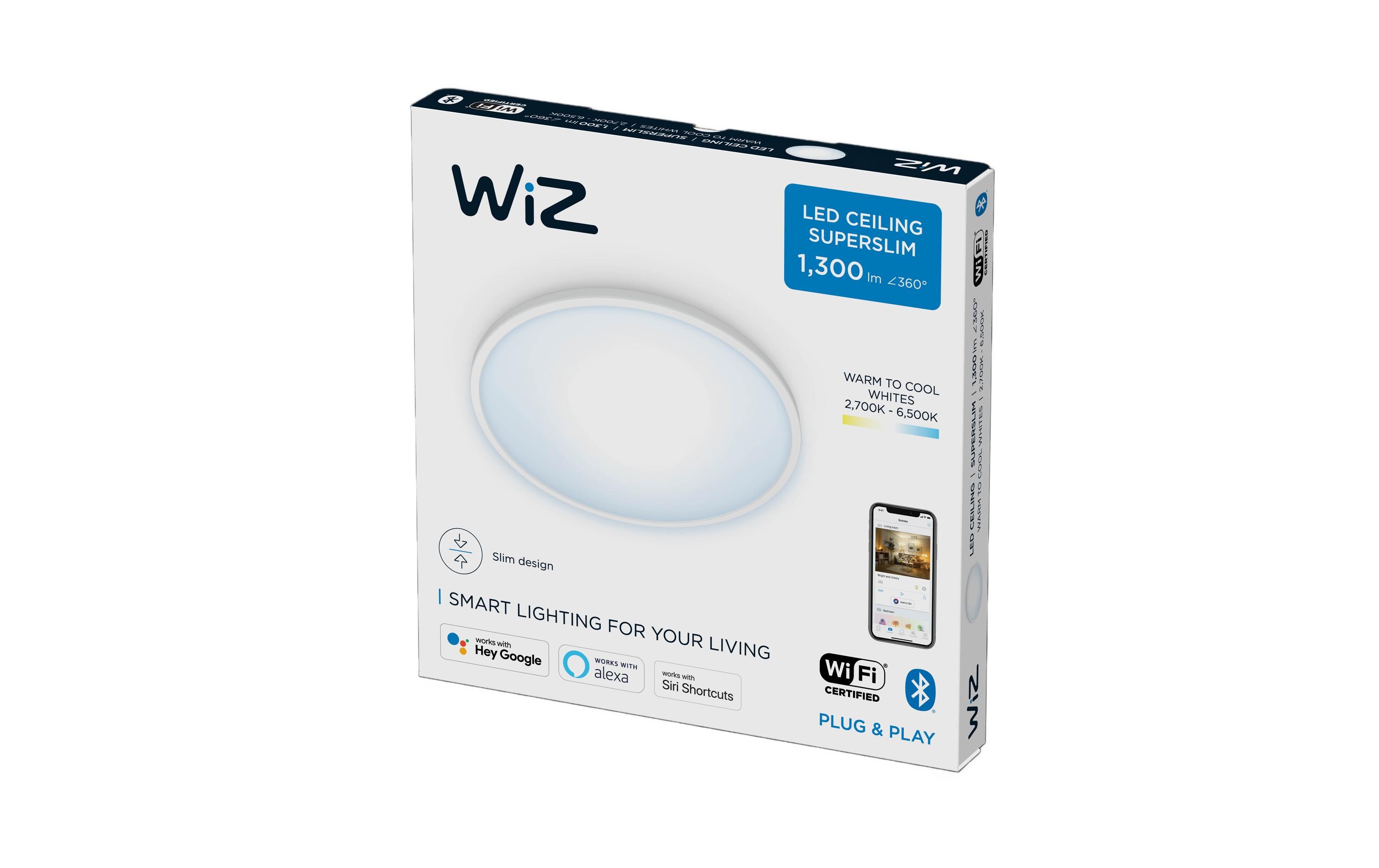 Deckenleuchte SuperSlim 14W Tunable White Weiss EinzelpackSmartes Leuchtmittel, steuerbar über Bluetooth, Matter, WLAN