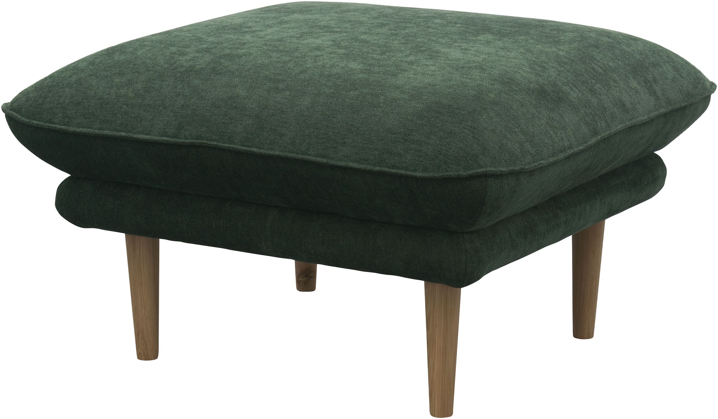 DOMO collection Hocker »Leuven« angenehm feste Polsterung, bodenfrei, 19 cm hohe Holzfüsse