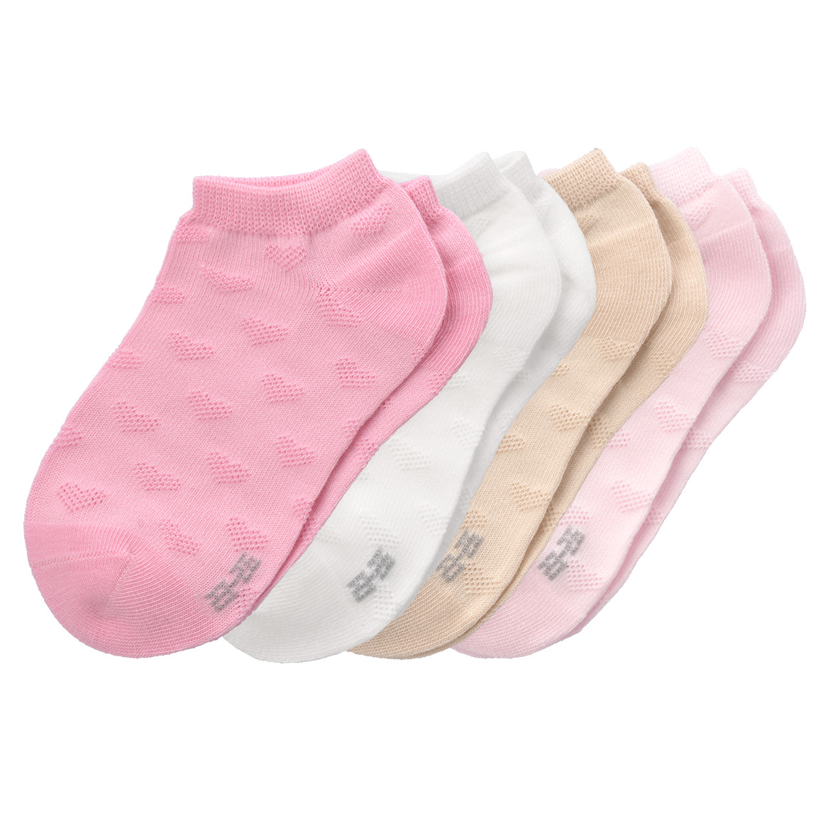 Topolino 4 Paar Mädchen Sneaker-Socken im Set rosa / hellbeige / weiss