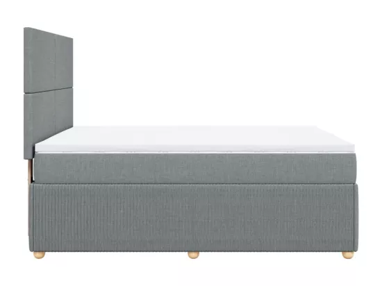 Sommier à lattes de lit avec matelas Gris clair 140x190cm Tissu