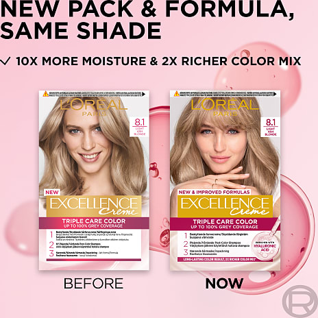 Permanent hårfarve 8.1 Light Ash Blonde m. pro-keratin, ceramid og kollagen