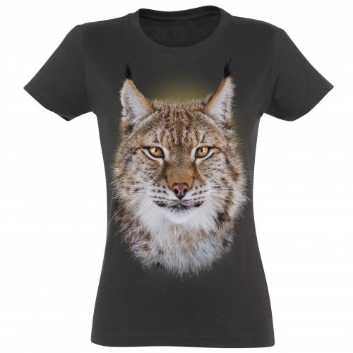 Camiseta feminina Iberian Lynx, cinza