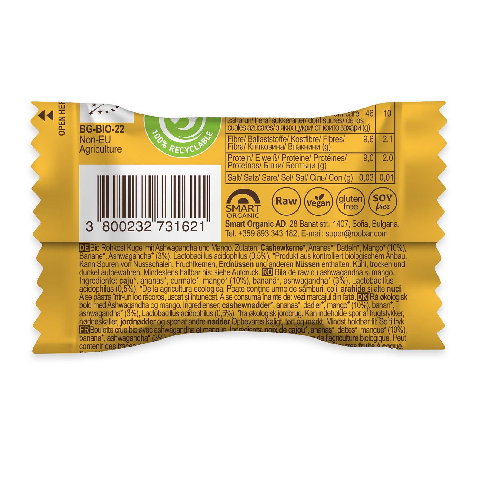 RooBar Mango Ashwagandha Energiebälle
