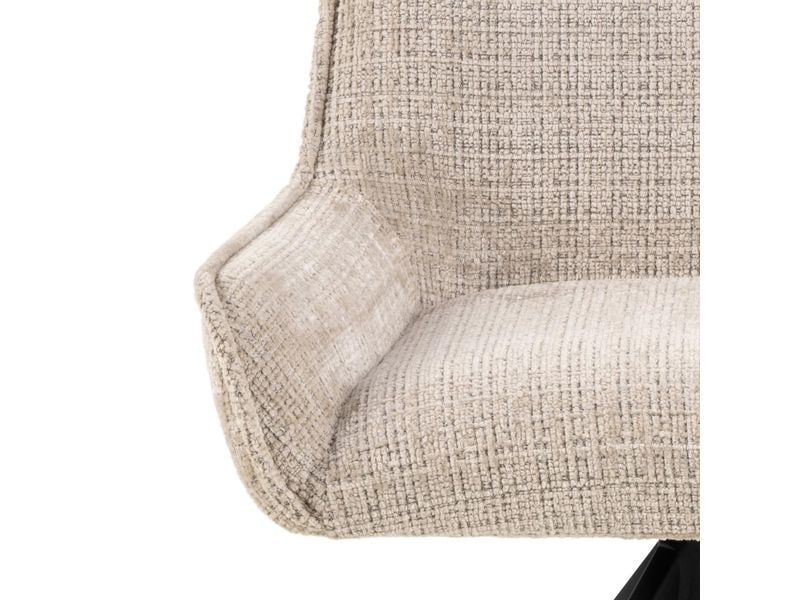 AC Design Stuhl Eddie 2 Stück, Beige Esszimmerstuhl mit Chenille-Bezug