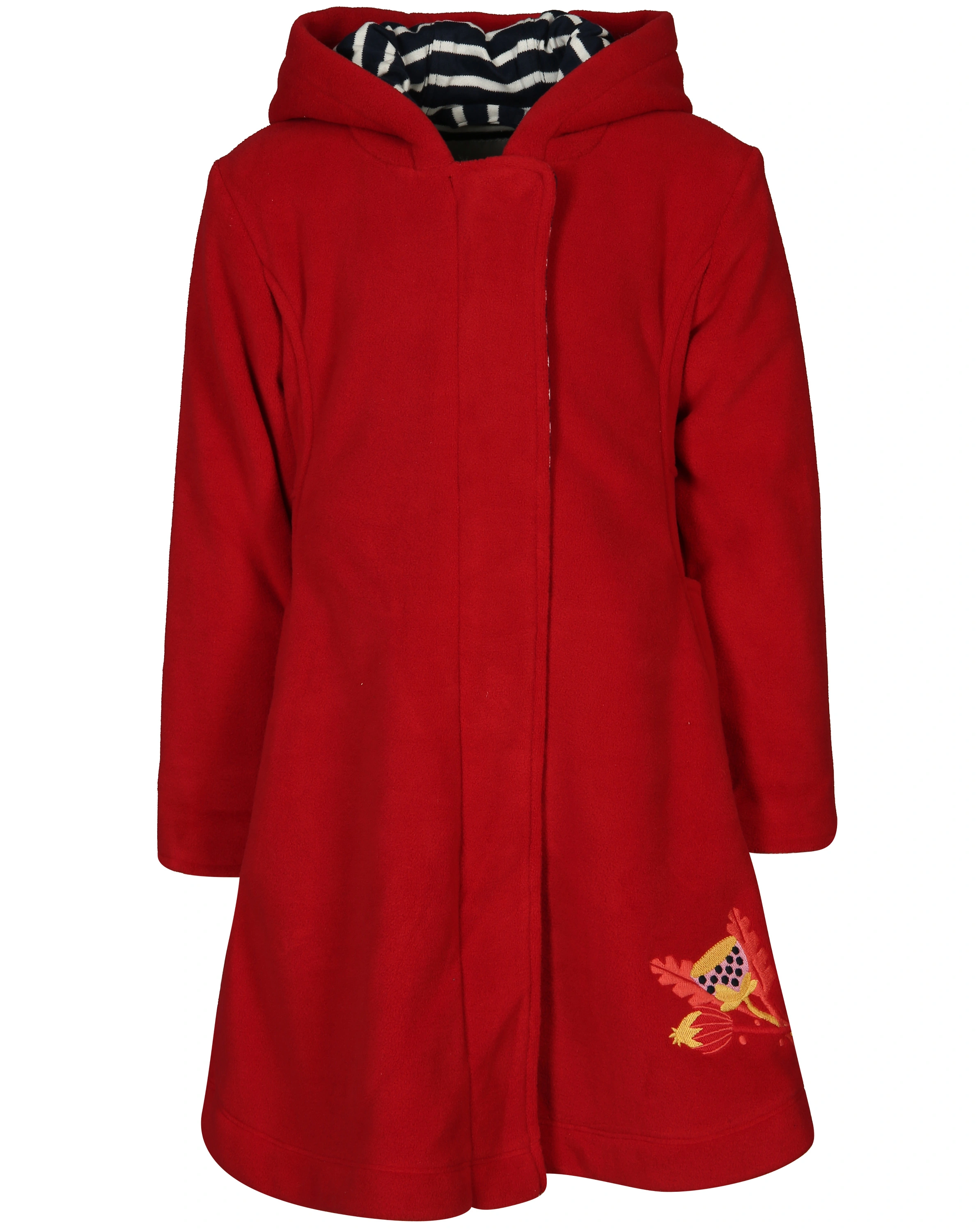 Fleece-Mantel BLUME gefüttert in rot