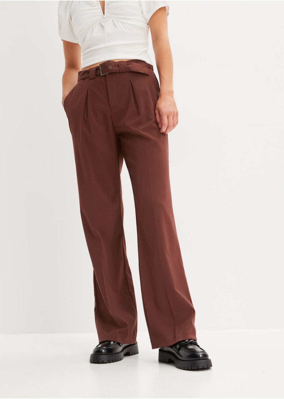 Pantalon à pinces avec ceinture