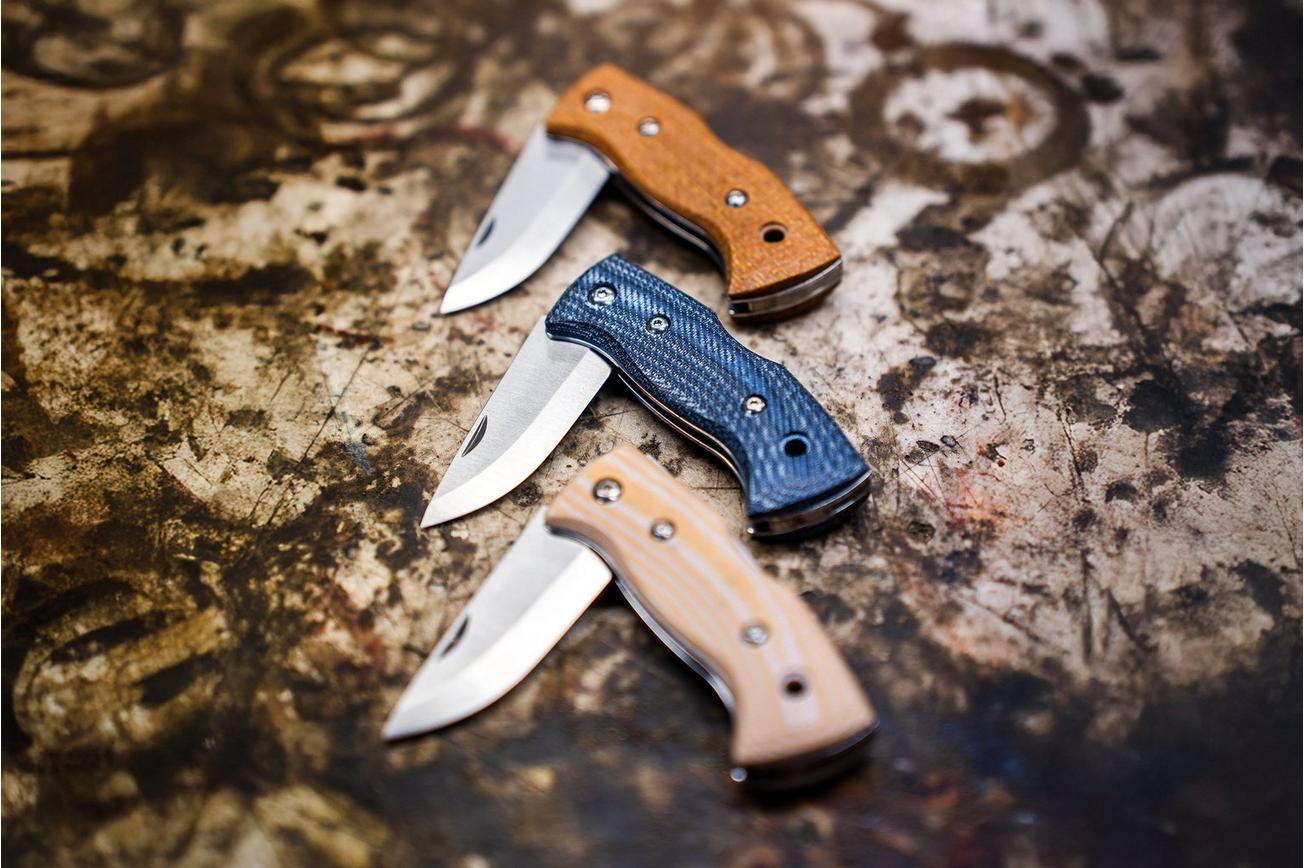 Helle 761 Berget, 2002763, Satin Sandvik 12C27, Denim Micarta bushcraft zakmes