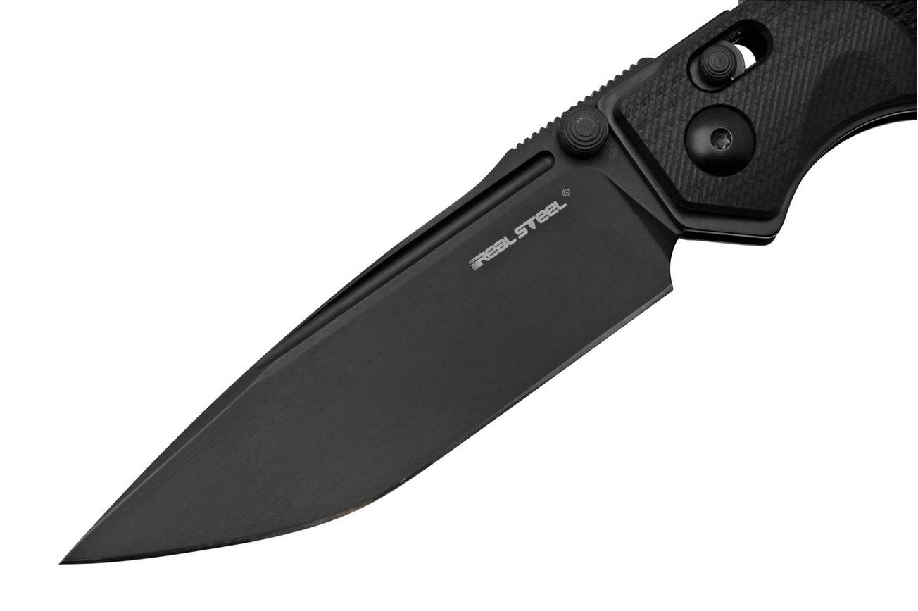Real Steel Sacra TAC 7712B, K110 Plain Black G10, zakmes