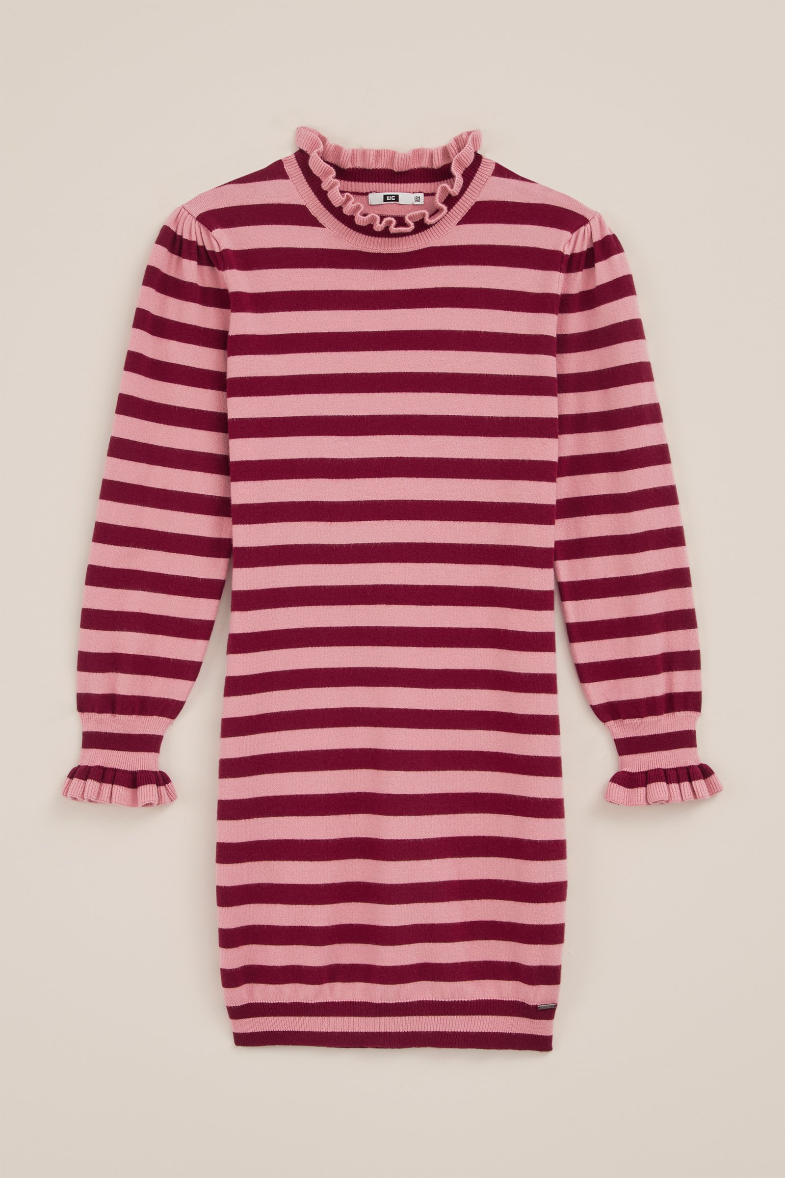 Meisjes jurk met dessin WE Fashion Lichtroze