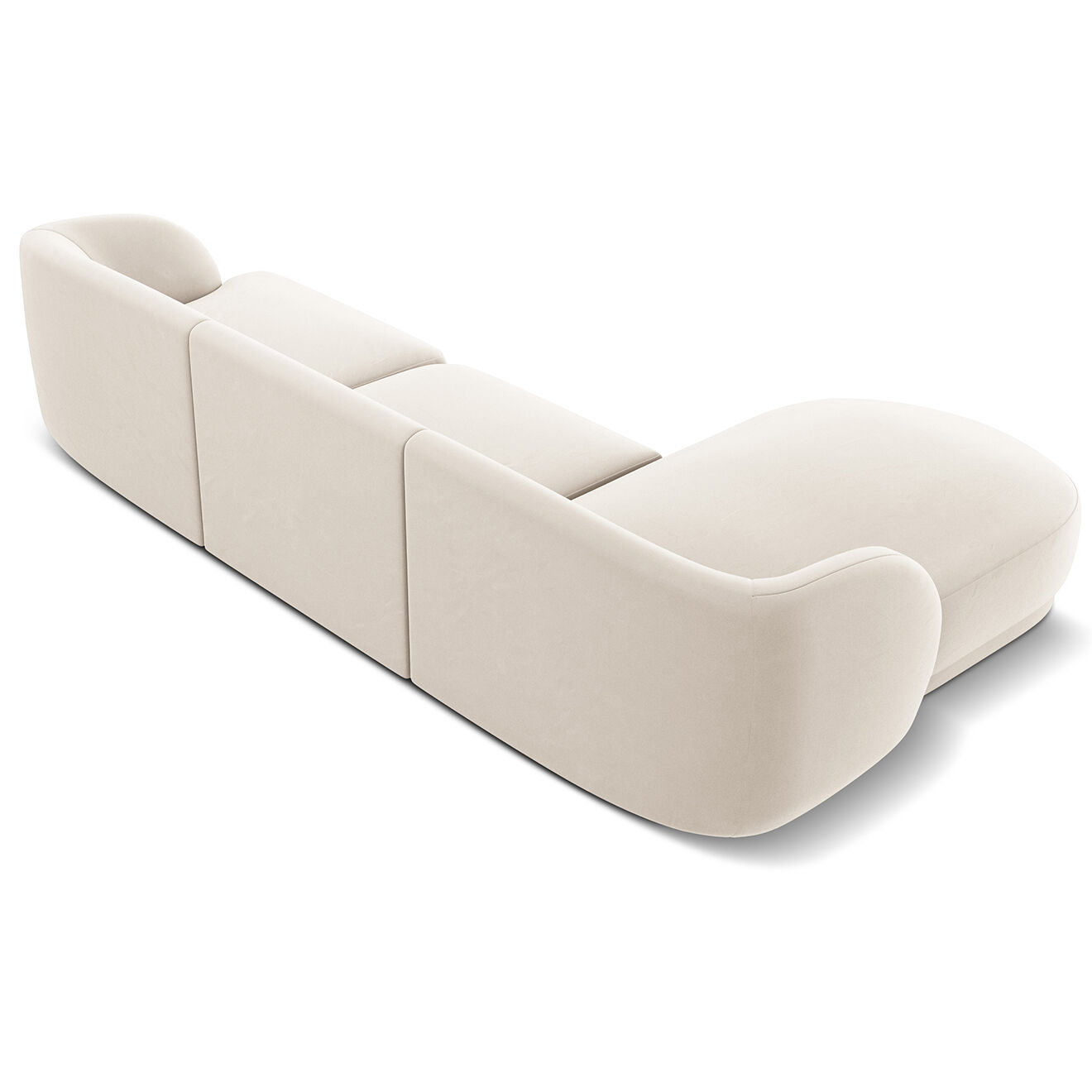 Micadoni Limited Edition Canapé D'Angle Gauche Velours Miley 4 Places beige clair - 259x155x74 cm