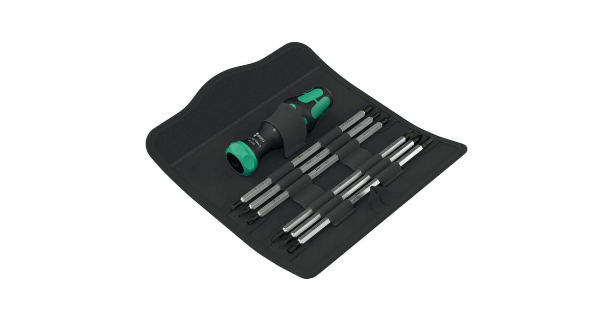 WeraKraftform Kompakt Vario RA, 7‑delig bitset  (Zwart/groen)