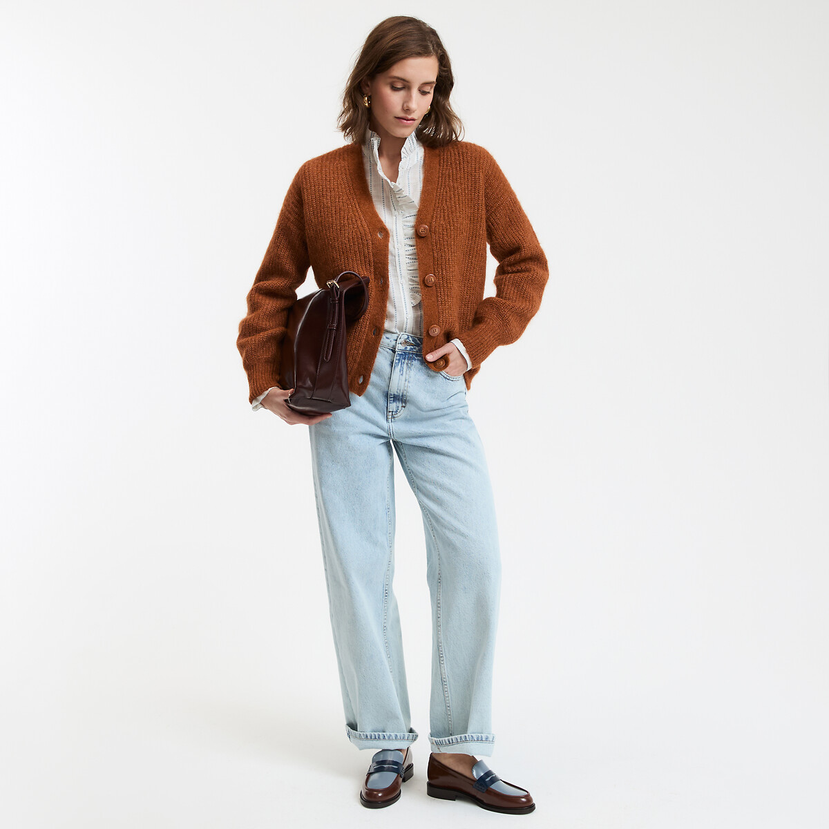 COLEÇÕES LA REDOUTE<br>Colete com decote em V, alpaca mista, assinatura GILDAS