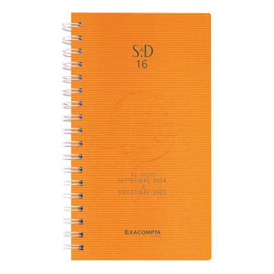 Agenda de poche spiralé Linicolor - 1 semaine sur 2 pages - 16 mois - 9 x 16 cm - disponible dans différentes couleurs - Exacompta