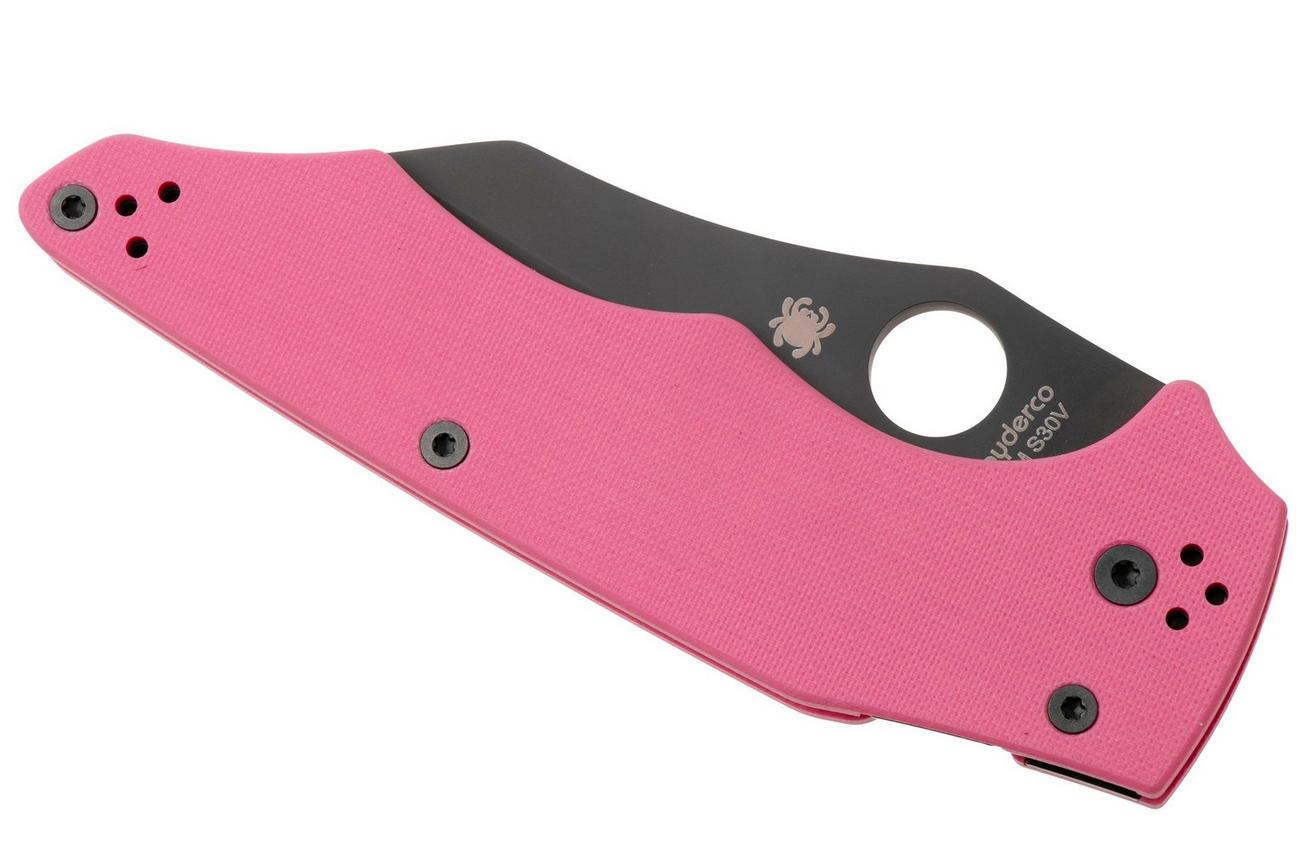 Spyderco YoJumbo Black DLC CPM S30V C253GPNBKP Pink G10, Sprint Run zakmes, Michael Janich design