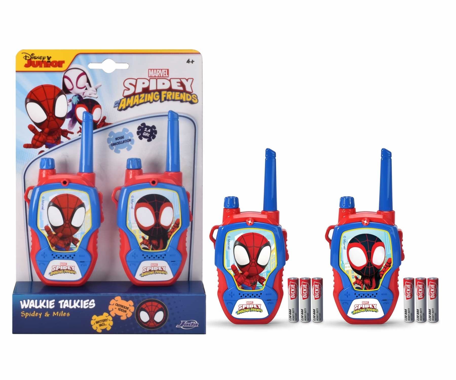 (1 Paar) Marvel Walkie Talkie Spiderman Kinder Spielzeug Funkgerät inkl. Batterien (203222000) Lizenziert - Spidey
