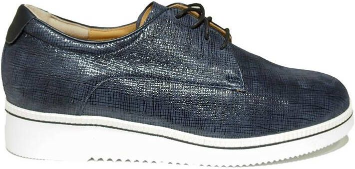 Durea 6191~H~~~~~~~~~~~~~~~~~~~~~~~~ Dames veterschoenen Blauw