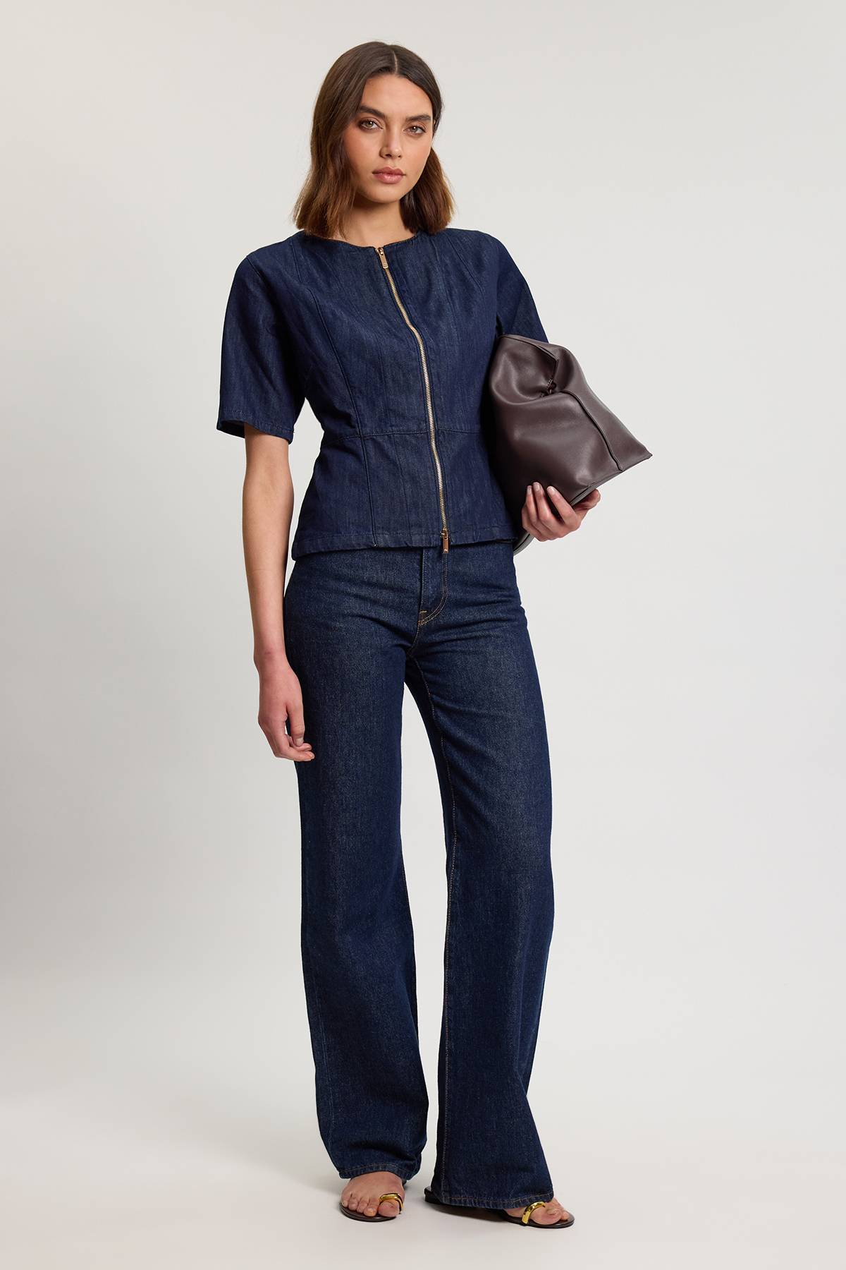 KarenMillen Haut En Denim Zippé