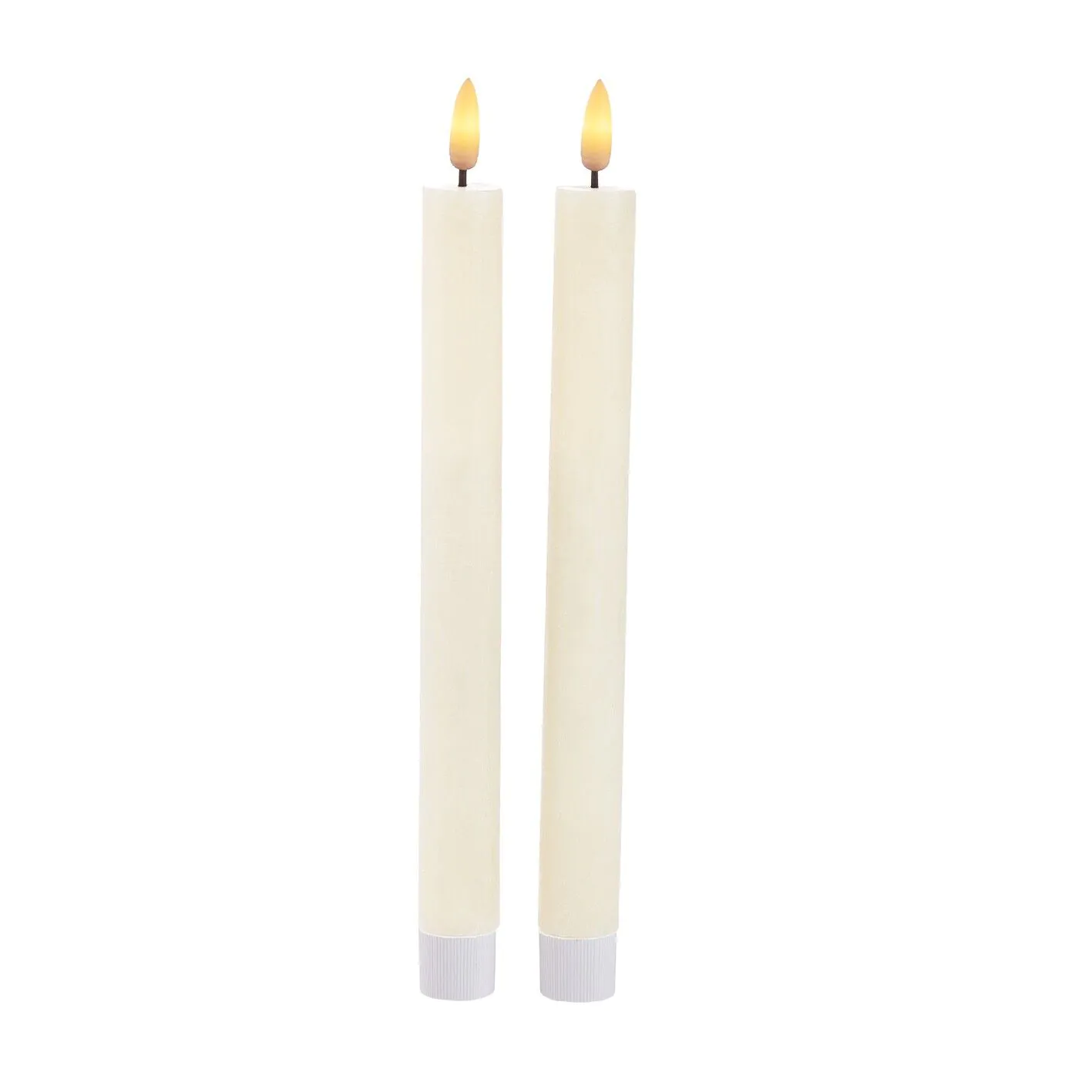 2er Set Stabkerze Rustik, hellcreme, 24 cm