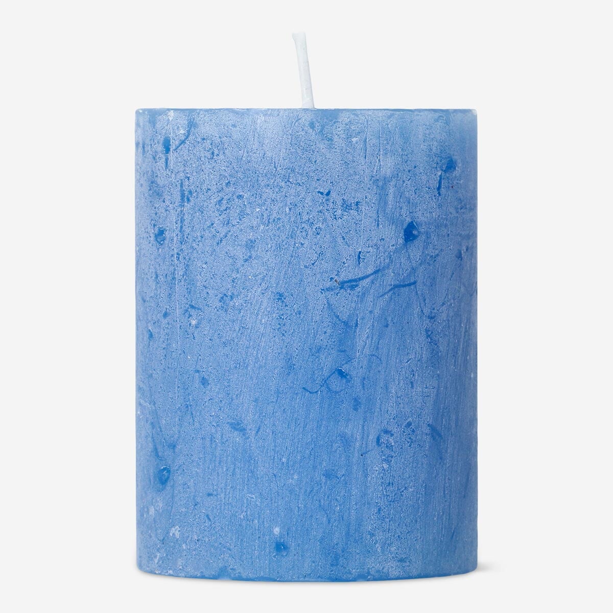 Blåt rustikt bloklys - 8 cm