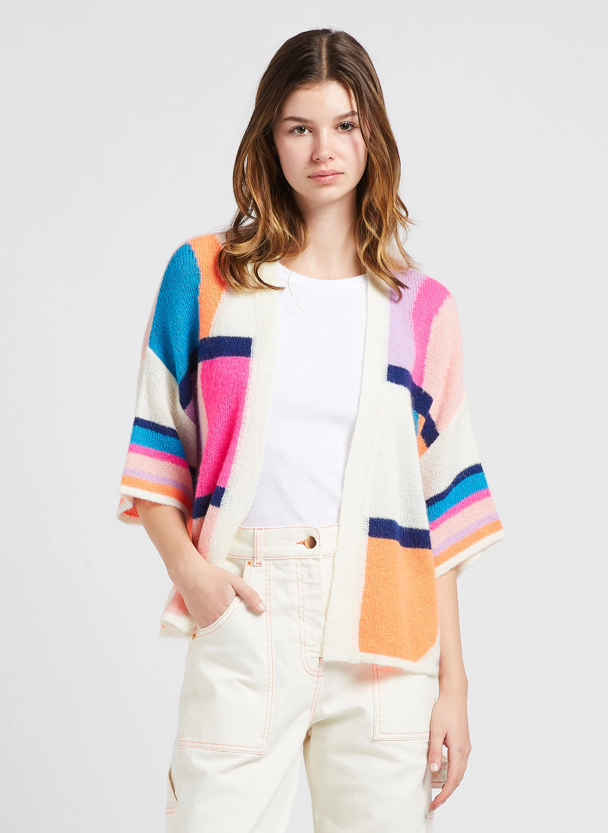 NORMANDY - Cardigan en maille | Blanc