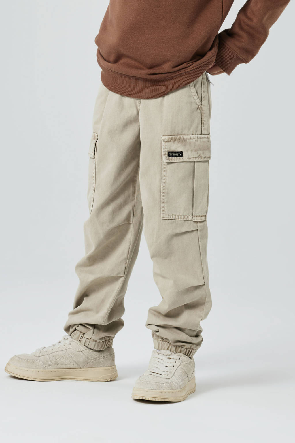 NAME IT tapered fit cargobroek NKMRYAN beige