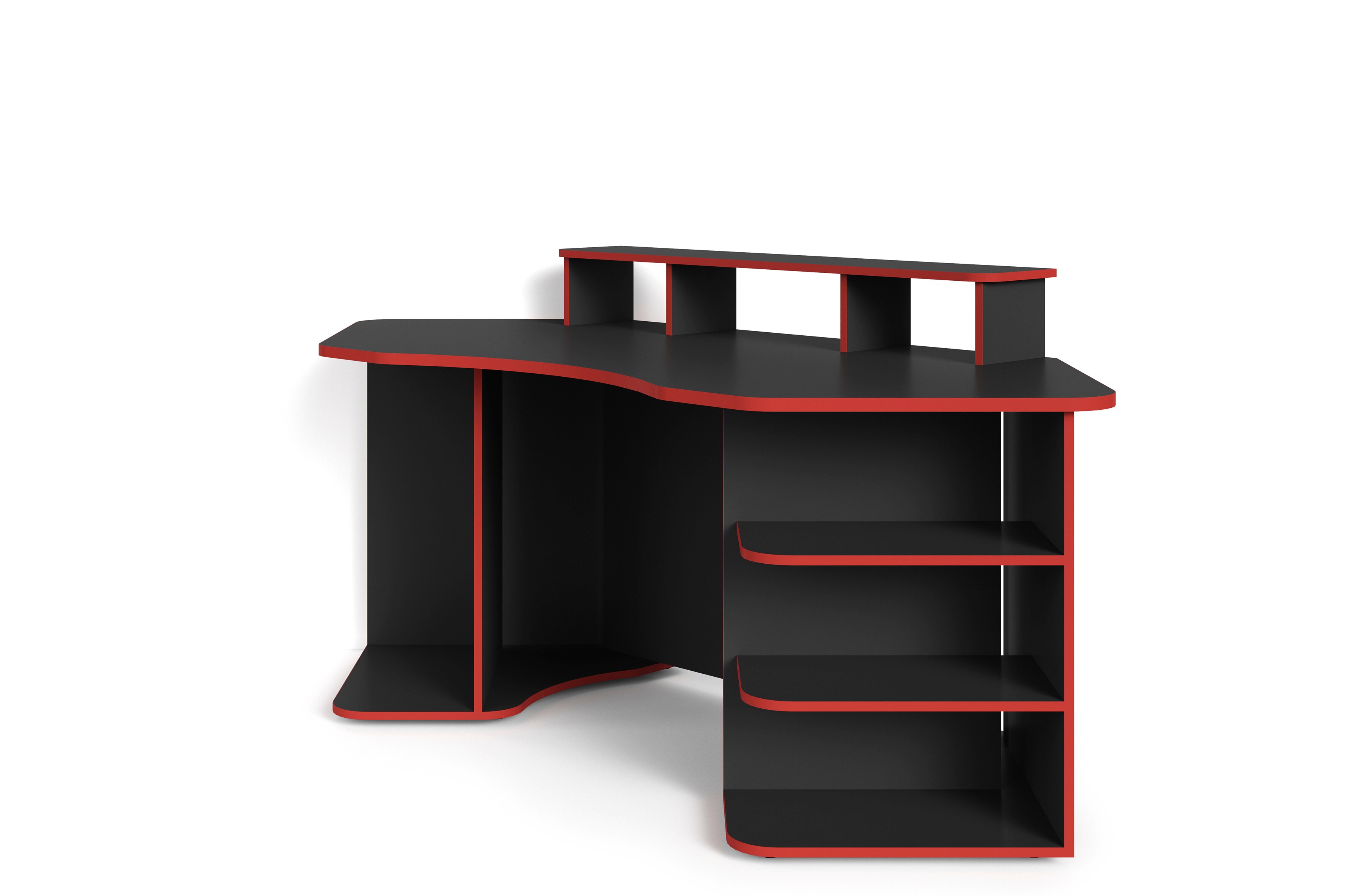 byLIVING Schreibtisch THANATOS, Breite 198 cm, schwarz, Kanten in rot