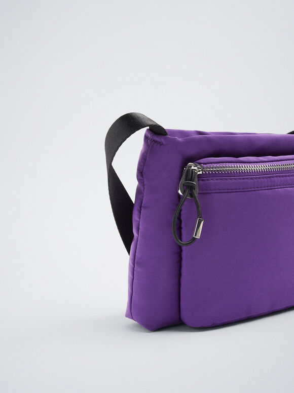 Bolsa de ombro em nylon - Violeta