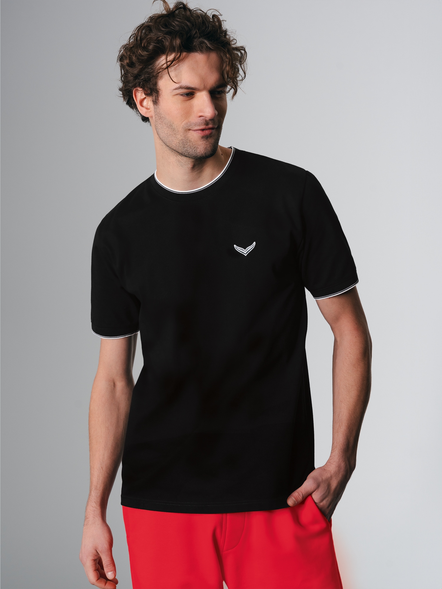 T-Shirt in Piqué-QualitätSchwarz