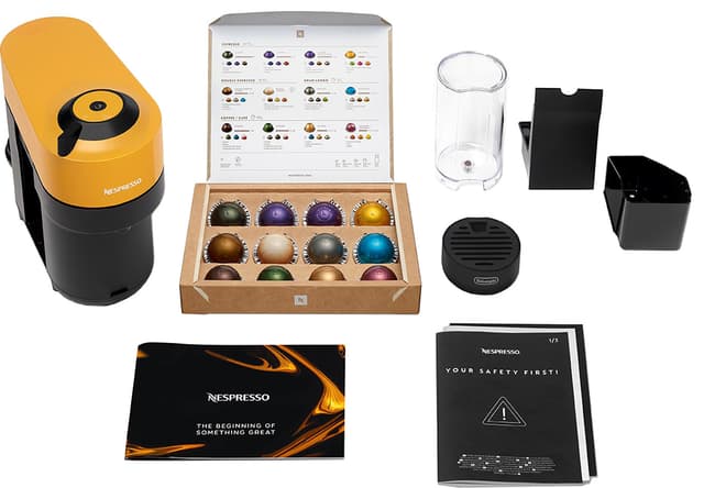 Nespresso Vertuo Pop kaffemaskine fra DeLonghi ENV90.Y (Mango Yellow)
