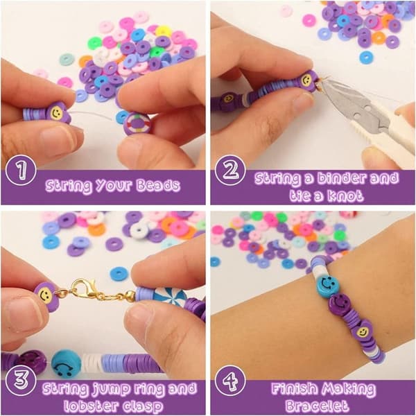 Clay Beads / Heishi Beads Fimo Kit - KREA DIY Smykkesett med forskjellige perler - 4500 stk