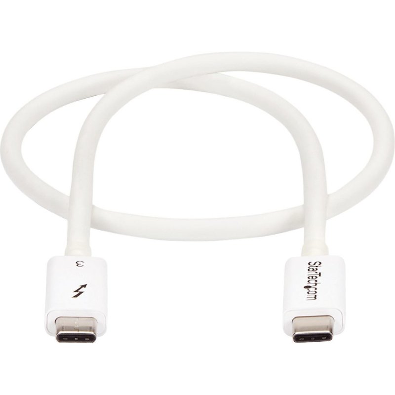 StarTech.com Câble Thunderbolt 3 de 50 cm - 40 Gb/s - Compatible Thunderbolt, USB et DisplayPort - Blanc