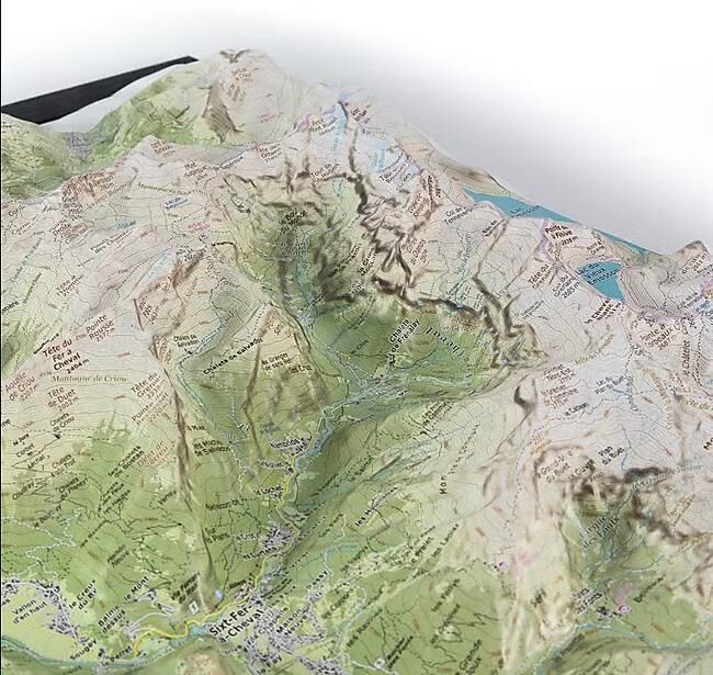 CARTE EN RELIEF VALLEE DU HAUT GIFFRE