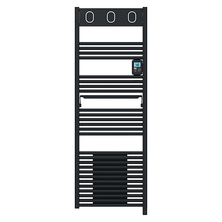 Sèche-serviettes électrique soufflant à inertie fluide Sauter Marapi anthracite 750 + soufflerie 1000W