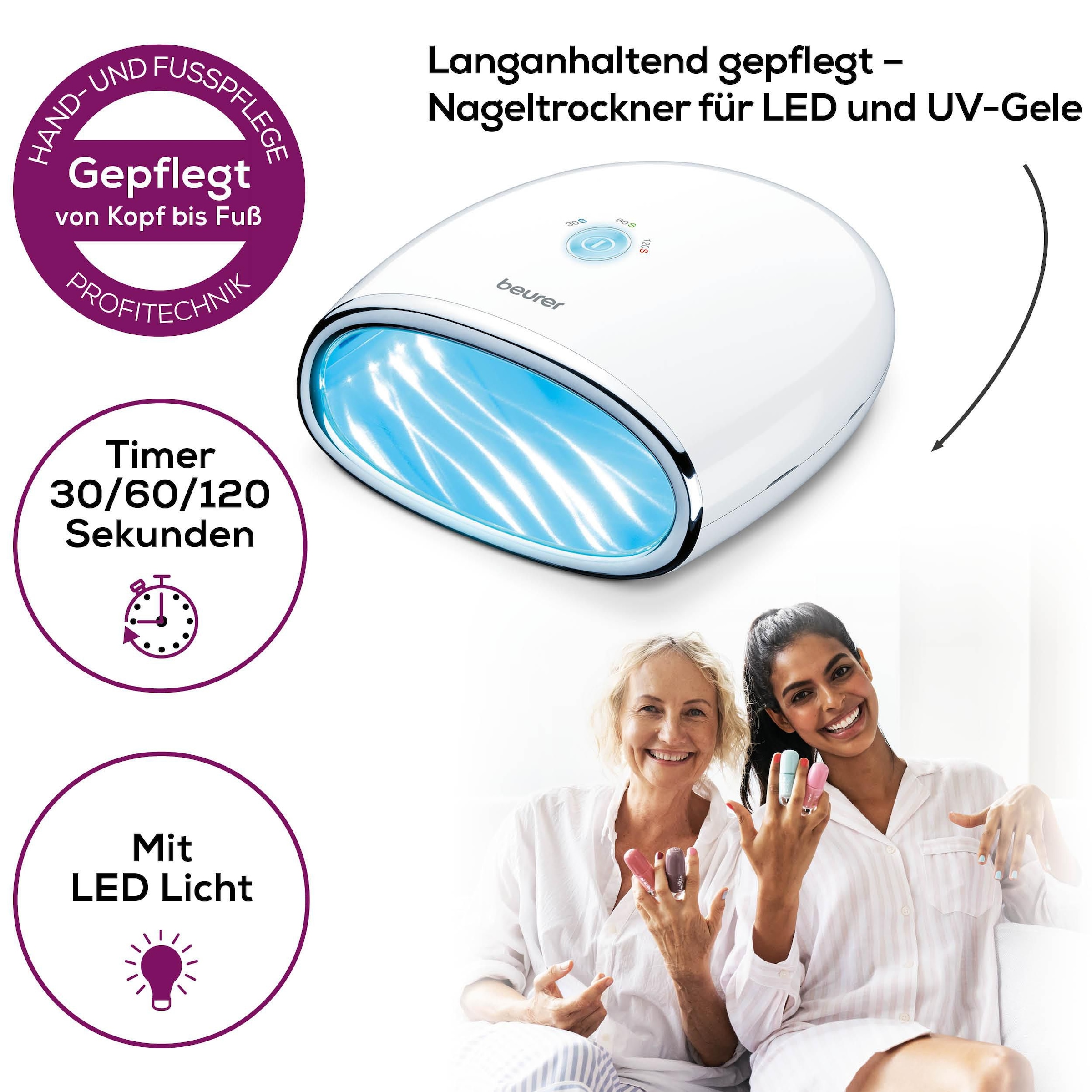 BEURER Lichthärtungsgerät »MP 48, schnelles und gleichmässiges Aushärten von Gelen« Timerfunktion mit 30, 60 und 120 Sekunden