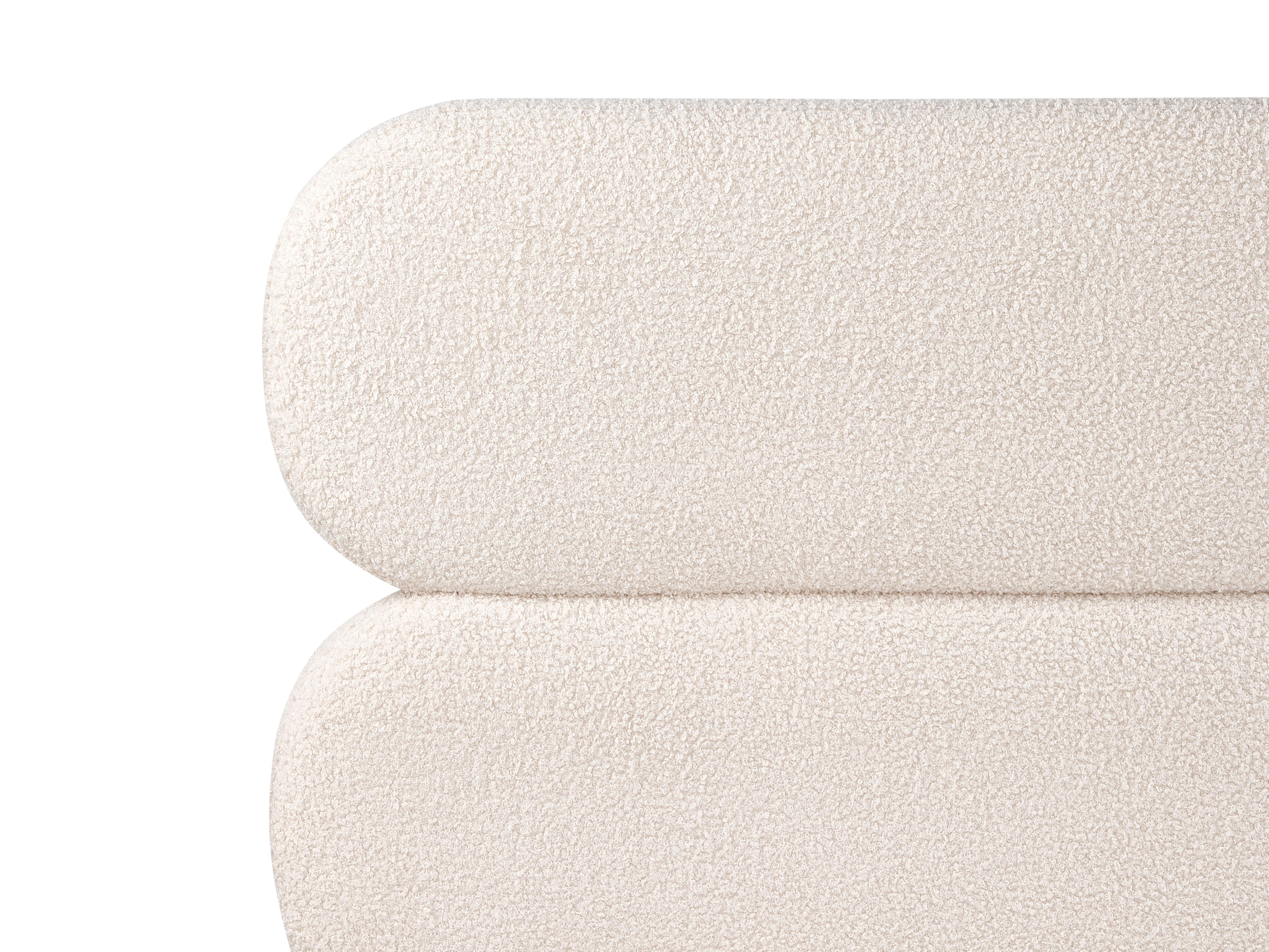Bed Bouclé LESSAY 180 x 200 cm Gebroken wit