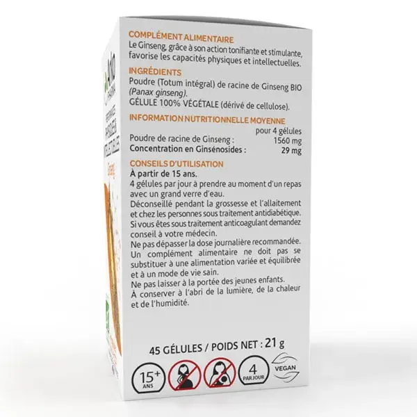 Arkopharma Arkocaps Ginseng Orgânico 45 cápsulas