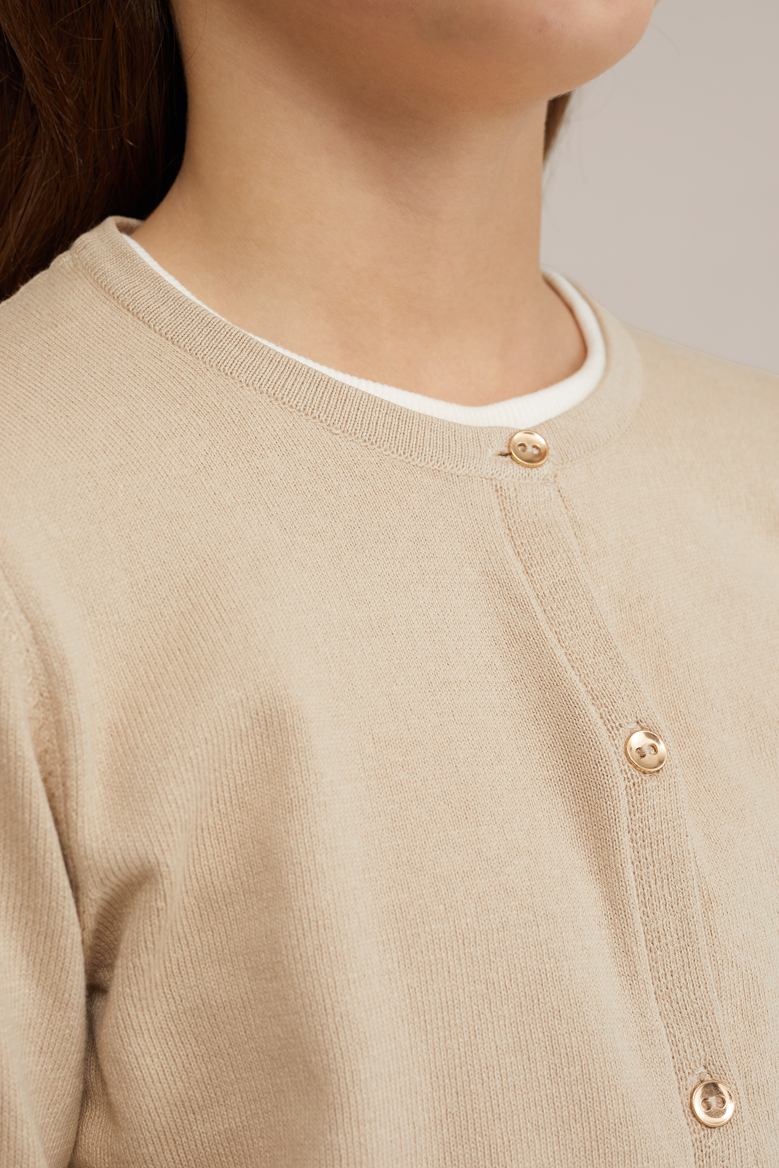 Meisjes gebreide vest WE Fashion Beige
