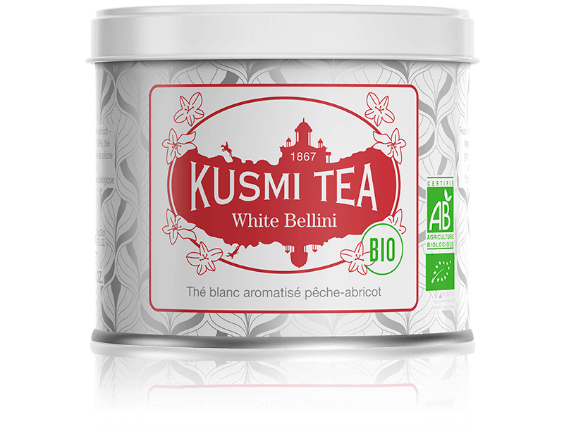 White Bellini-Thé blanc bio, pêche, abricot Boîte 90 g