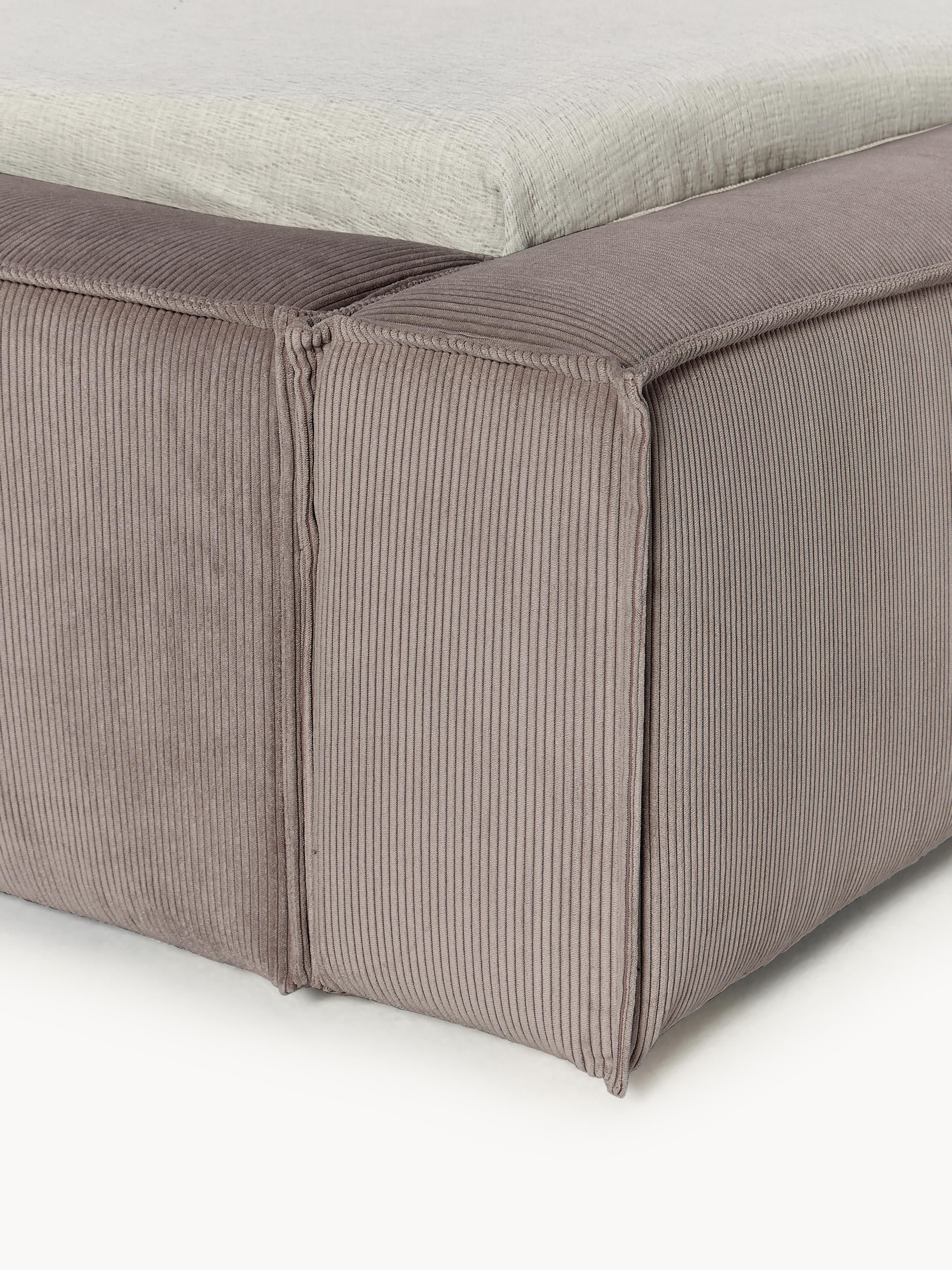 Gestoffeerd bed Lennon van corduroy met opbergruimte