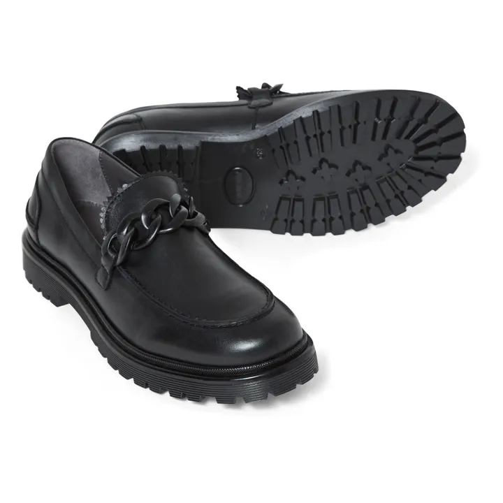 Angulus Mocassins Loafer Chaîne | Noir
