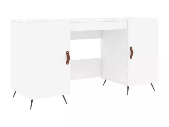 Bureau blanc 140x50x75 cm bois d'ingénierie