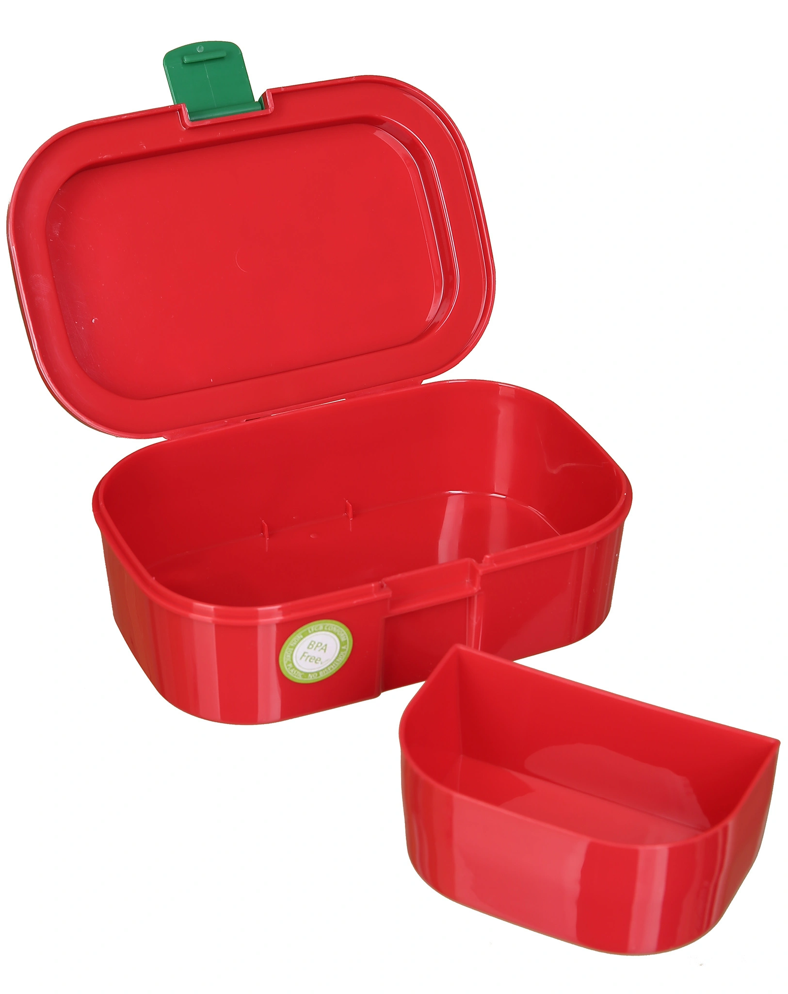 Brotdose WALDTIERE 2-teilig in grün/rot