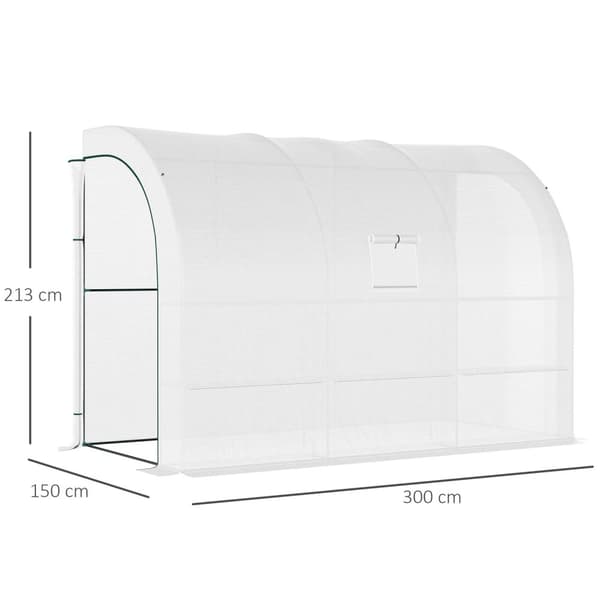 Drivhus med hyller, vinduer, vintersikkert filmdrivhus av stål, vegghengt drivhus for balkong, hage, tomathus 300 x 150 x 213 cm tomatdrivhus for grøn