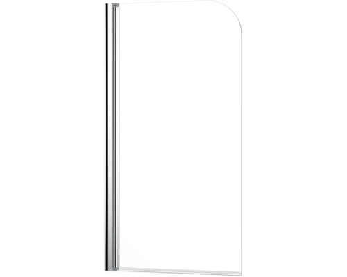 form&style badwand, 1-delig, BAFIA, 75 x 140 cm, helder glas, chroom profiel