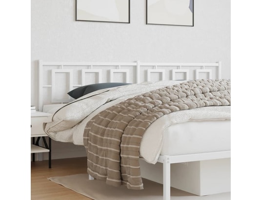 VIDAXL - Tête de lit métal blanc 193 cm