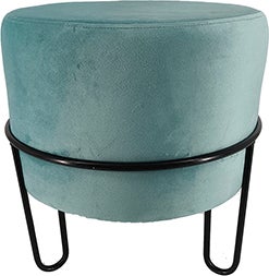 House of Nature poef Juru groen D 38 H 40 cm